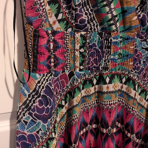 Rabbit Rabbit Rabbit Designs Multicolor Patterned Bold Elastic Waist Flowy Dress - Picture 2 of 8